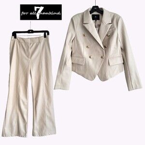 7 For All Mankind NEW Faux Leather 2-Piece Pantsuit M